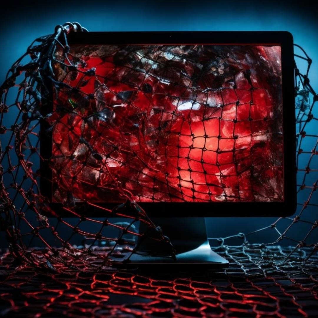 ransomware attack - broken computer screen